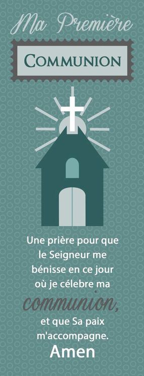 Lot de 20 - Signet Ma première communion Vintage Une prière pour que le Seigneur...Eglise