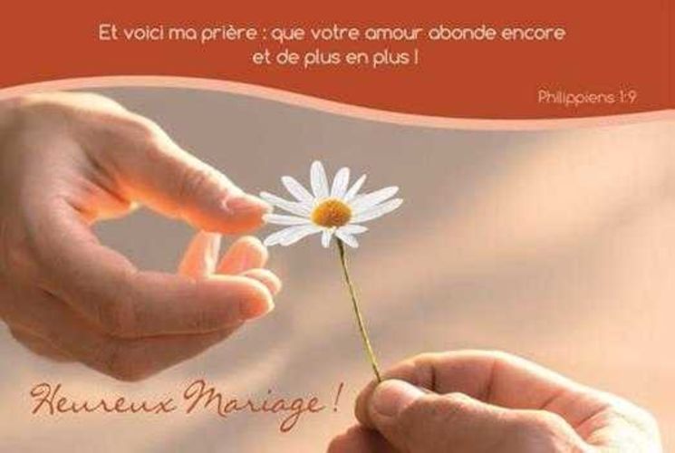 Lot de 20 - Carte simple Heureux mariage