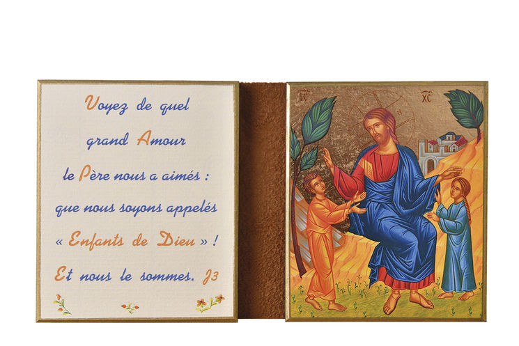 Jésus accueillant les enfants - Diptyque 11x18 cm -  581.F4