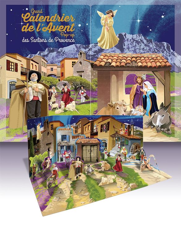 Grand calendrier de l´Avent pop-up des santons de Provence