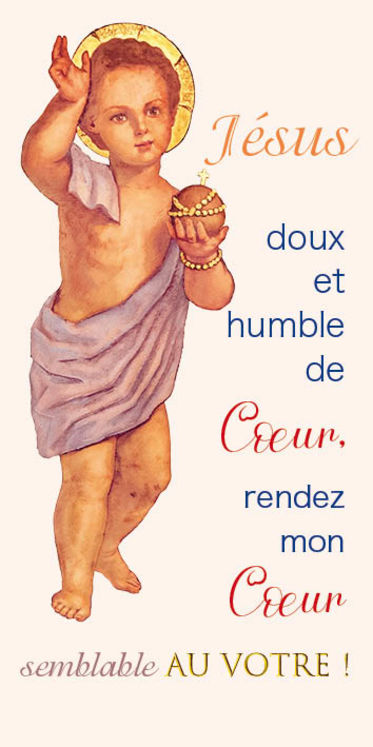 Lot de 10 cartes de communion - Jésus doux et humble de coeur