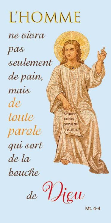 Lot de 10 cartes de communion - L'homme ne vivra pas seulement de pain