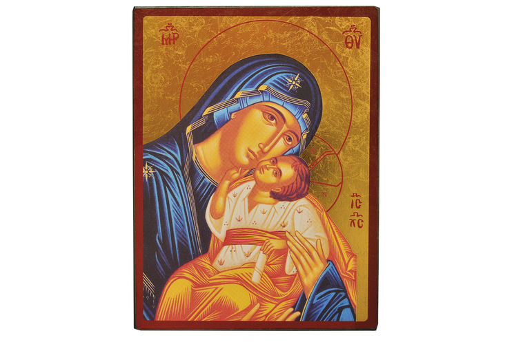 Vierge de Tendresse - Icône dorée à la feuille 12x9,6 cm -  249.63