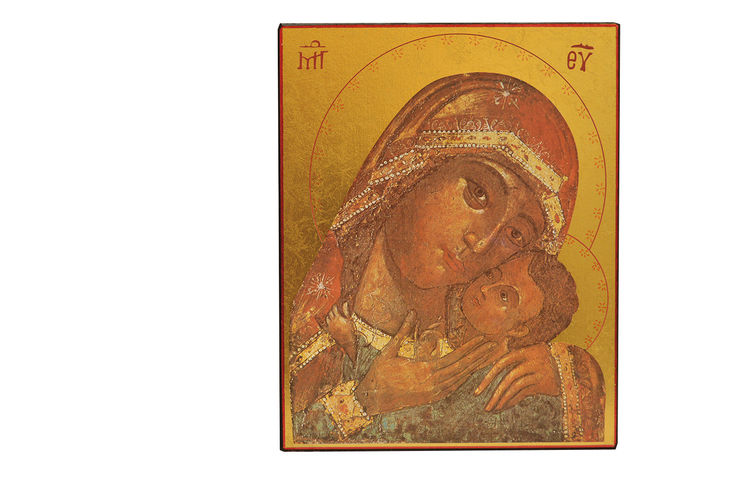 Vierge de Korsun - Icône dorée à la feuille 11,2x9,6 cm -  120.63