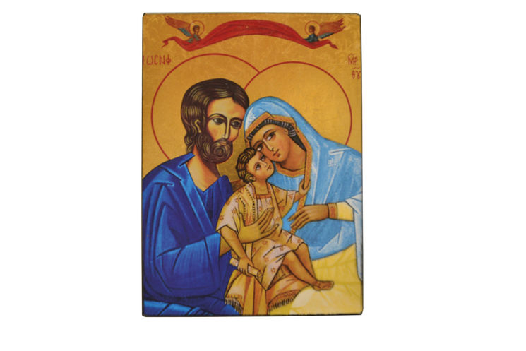 La Sainte Famille - Icône dorée à la feuille 12,4x9,6 cm -  879.63