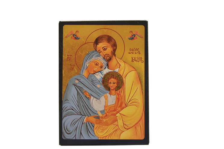 La Sainte Famille - Icône dorée à la feuille 12,8x9,6 cm -  283.63