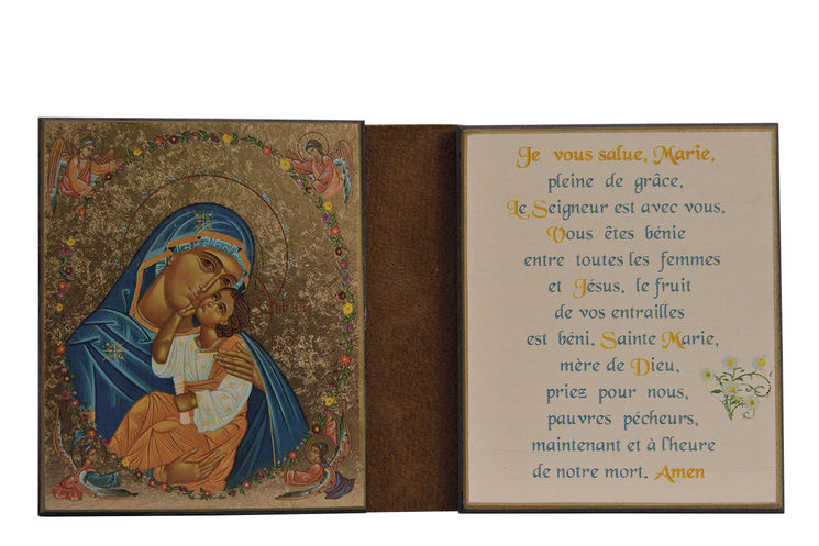 La Vierge à la couronne fleurie - Diptyque 8x15 cm -  1186.F3