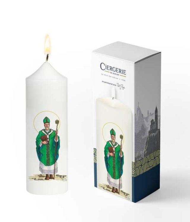 Cierge blanc - Saint Patrick