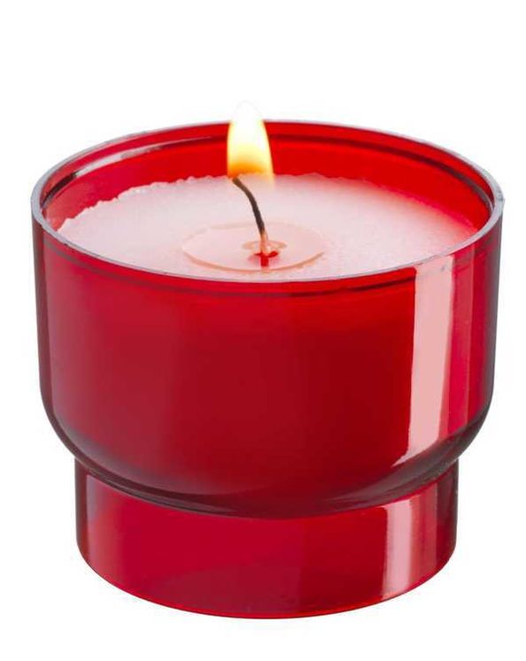 Veilleuse votive 47 mm diamètres  rouge - H40 mm