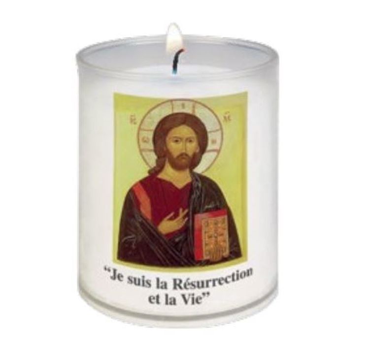 Veilleuse diamètre 50 mm - H 65 mm - Christ Pantocrator