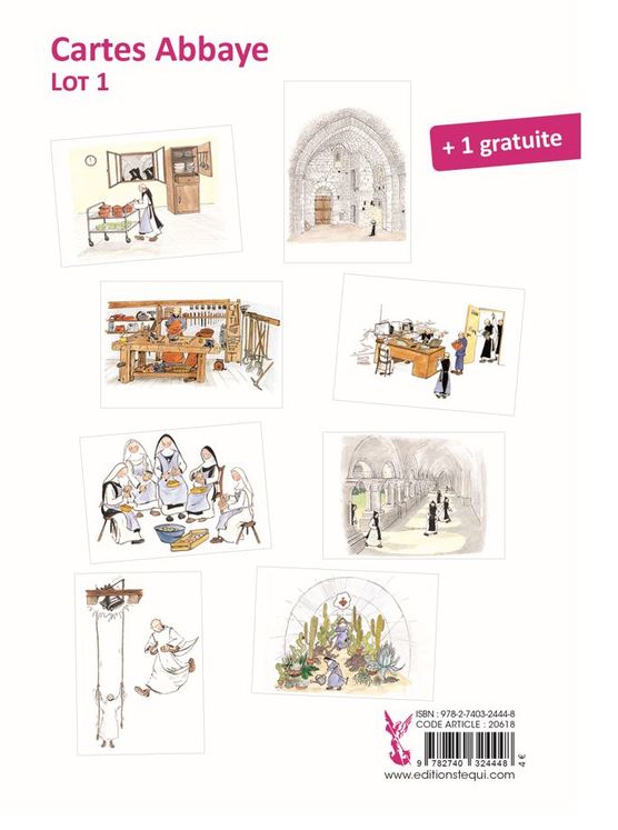 Série de 8 cartes Abbaye - Lot 1