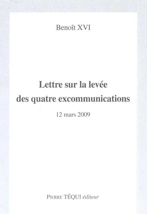 Lettre sur la levée des quatre excommunications