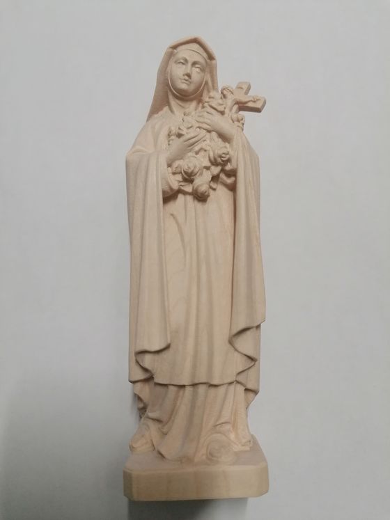 Statue Ste Thérèse en bois sculpté  - 12 cm