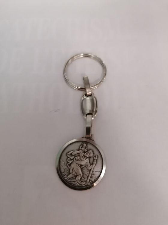 Porte-clefs - St Christophe - 23 mm - rond