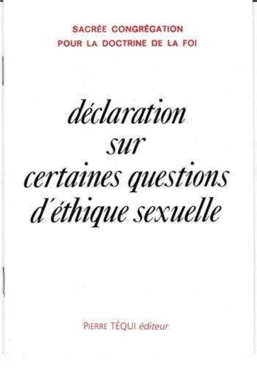 Déclaration sur certaines questions d´éthique sexuelle