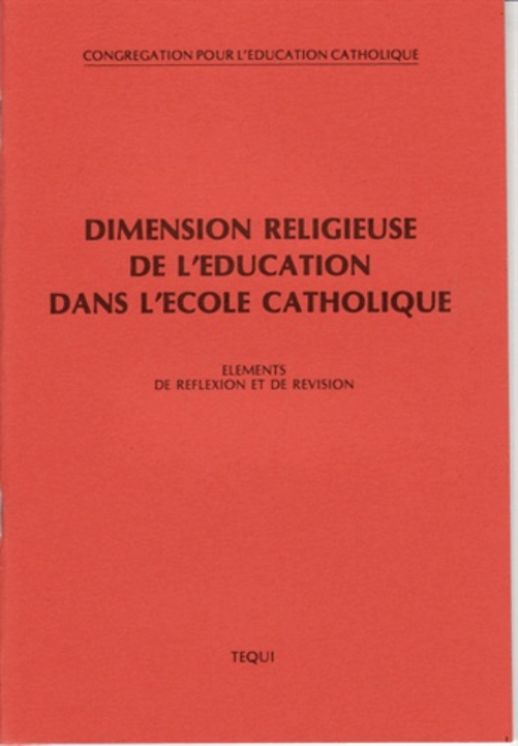 Dimension religieuse de l´éducation dans l´école catholique