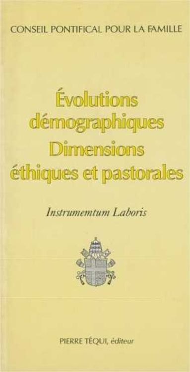 Instrumentum Laboris Evolutions Démographiques