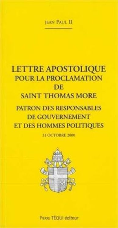 Saint Thomas More, patron des responsables de gouvernement et des hommes politiques