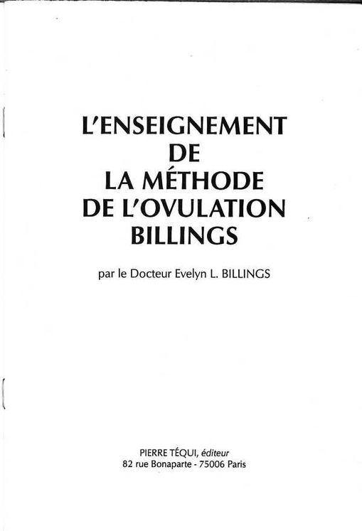 Enseignement Méthode Billings