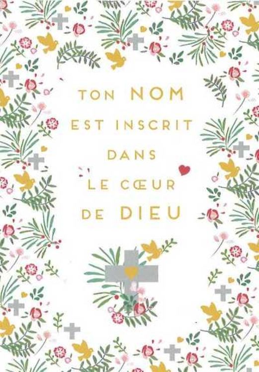 Lot de 25 - Image Ton nom - Ton nom est inscrit dans le coeur de Dieu