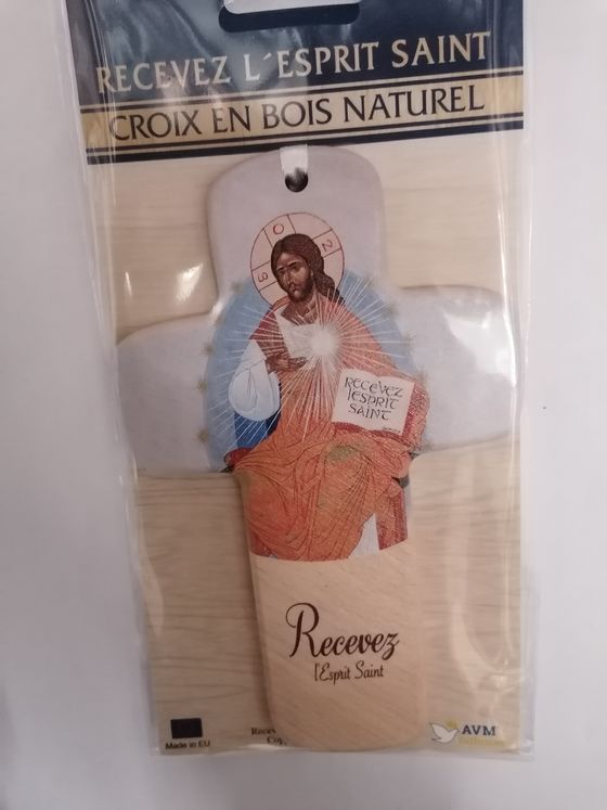 Croix en bois imprimée Recevez l´Esprit Saint