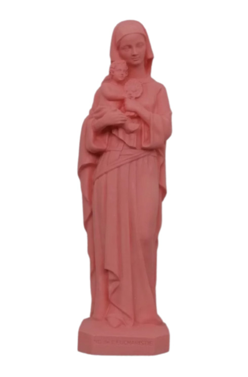 Statue albâtre Notre Dame de l´Eucharistie - Rose - 17 cm