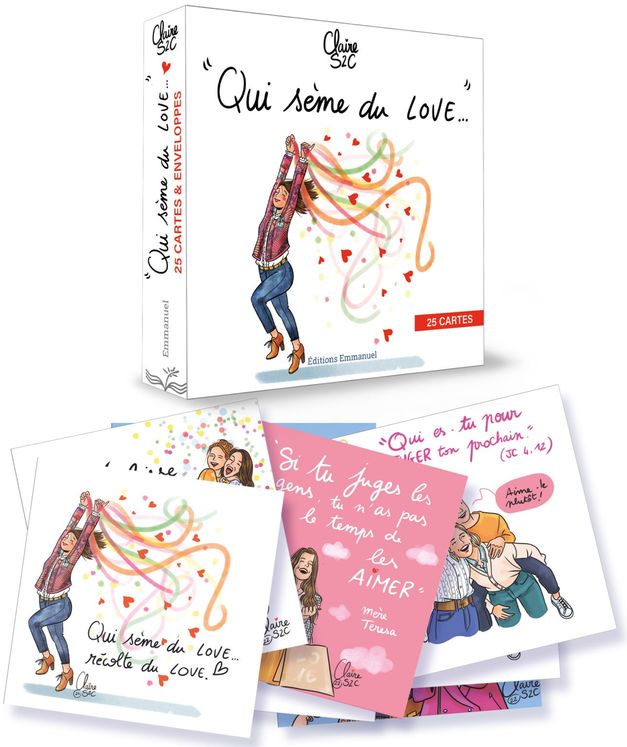 "25 cartes ""Qui sème du love"""